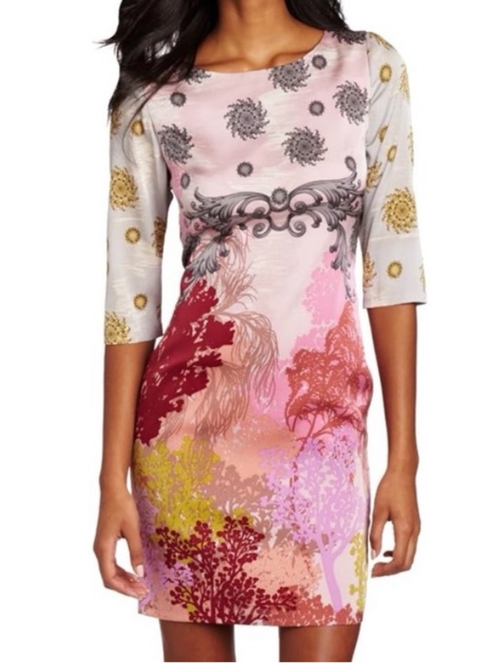 Yoana Baraschi "7th Heaven" Silk Blend Sheath Dress Size 0